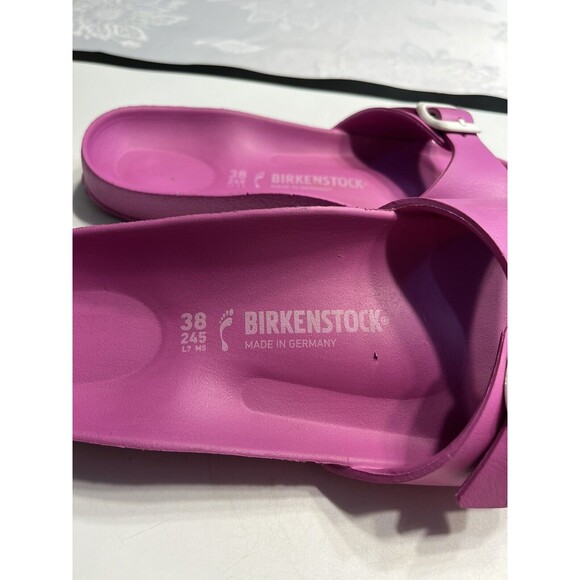 BIRKENSTOCK Madrid Sandals Pink Purple Eva Flat Slides Buckle Comfort Sz 38 / 7 - Picture 6 of 14